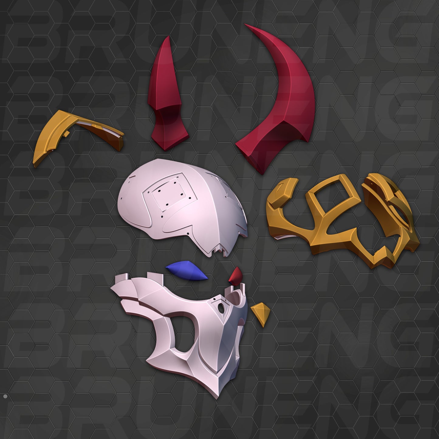 Blood Moon Jhin mask helmet LOL Wild Rift cosplay [3D print model]