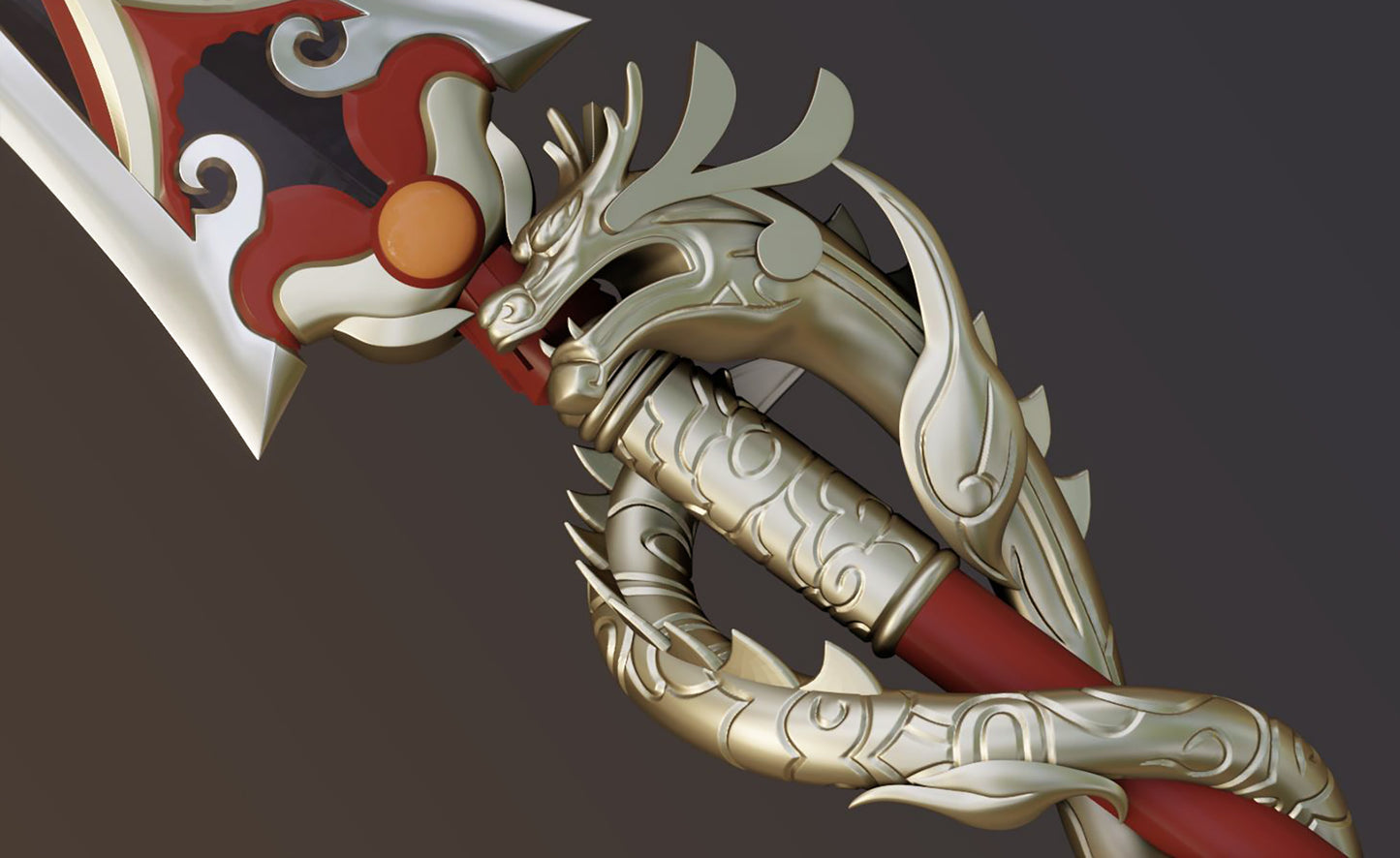 Genshin Impact cosplay Dragons Bane Spear [3D print model]