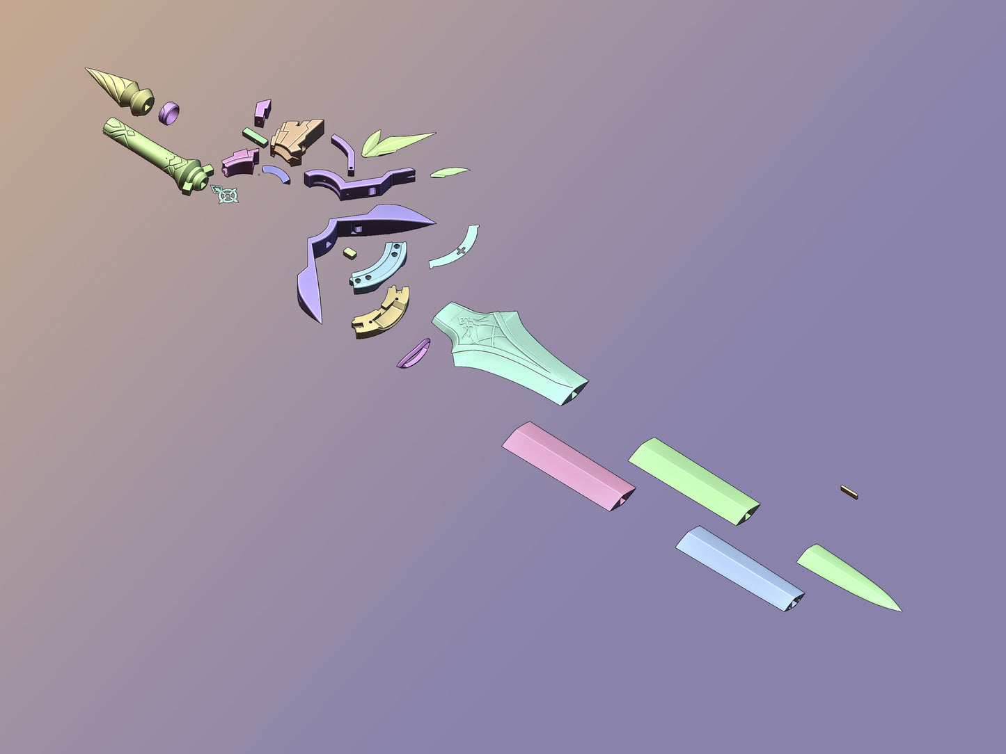 Genshin Impact Skyward Blade Sword cosplay prop [3D print model]