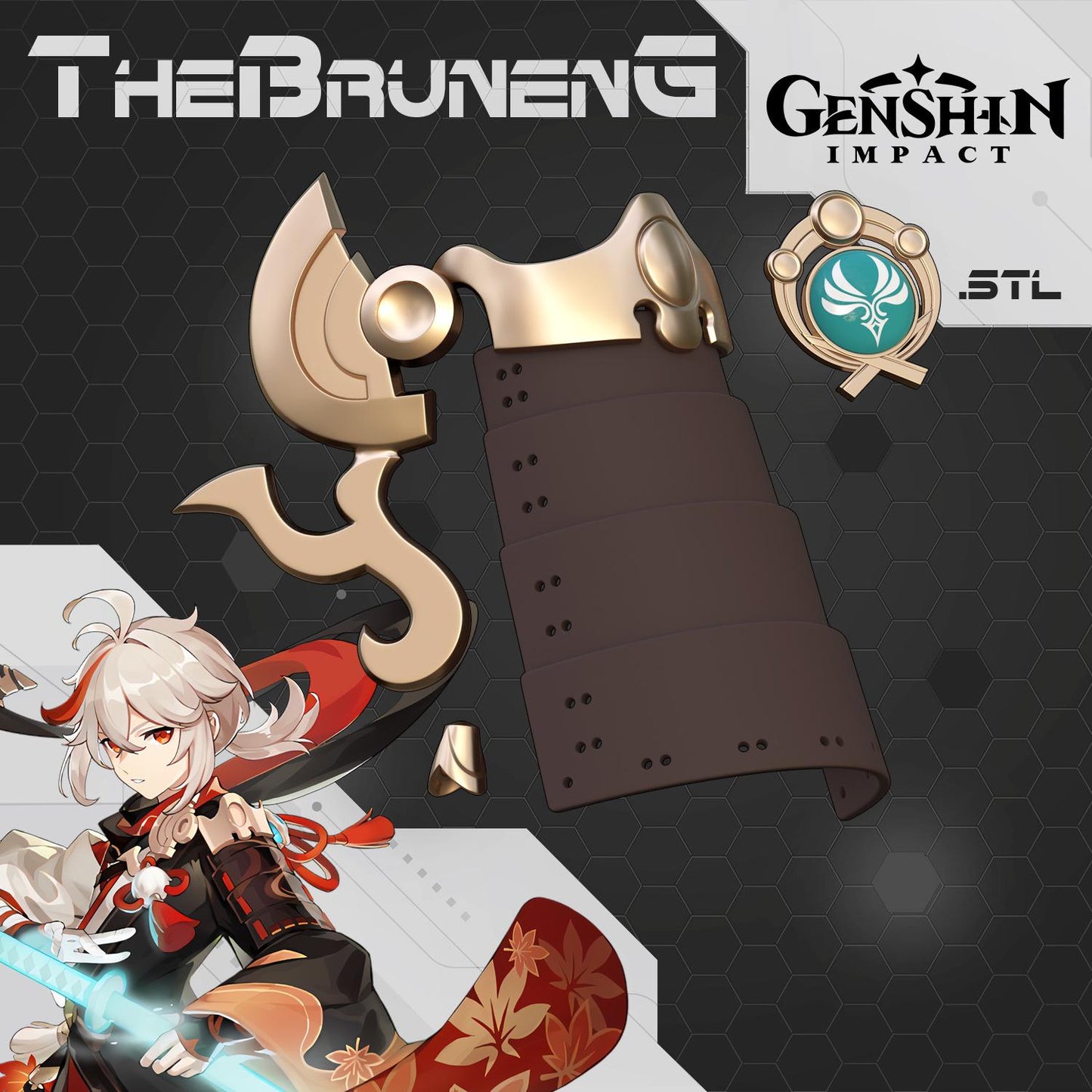 Genshin Impact Kaedehara Kazuha Shoulder armor cosplay [3D print model]