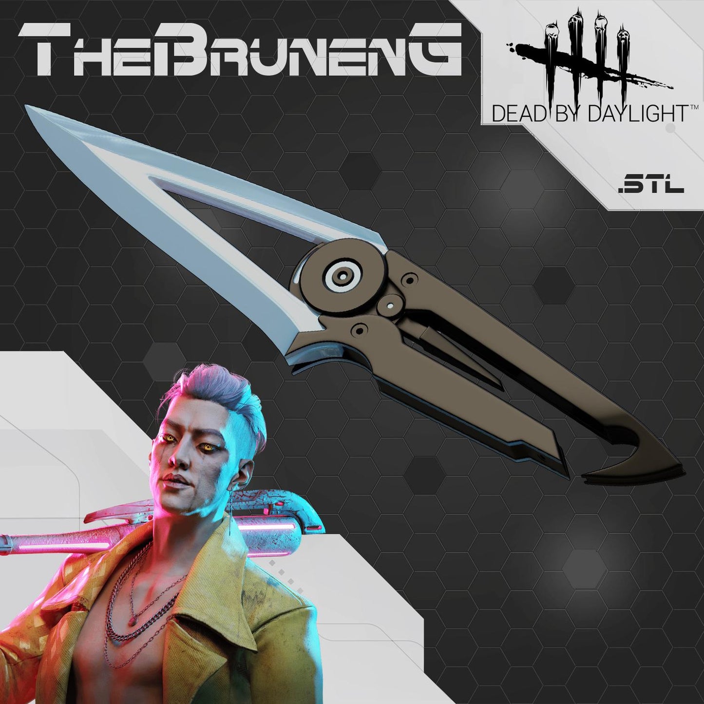 Dead by Daylight Trickster Ji-Woon Hak cosplay prop knife [3D print model]