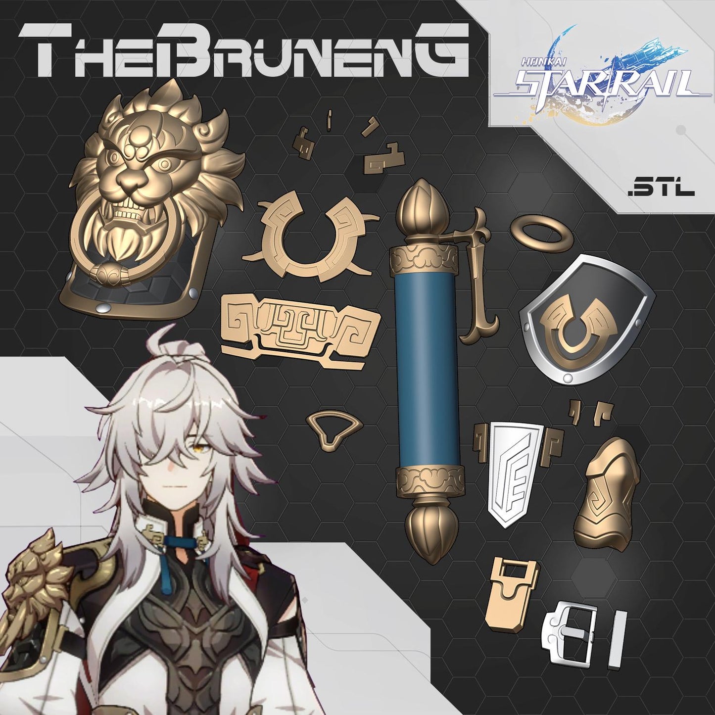 Honkai Star Rail Jing Yuan cosplay accessories [3D print files]