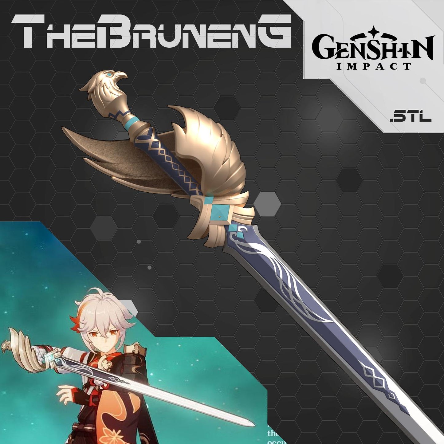Genshin Impact Favonius Sword cosplay prop [3D print model]