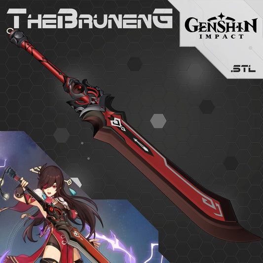 Genshin Impact blackcliff slasher sword cosplay [3D print model]