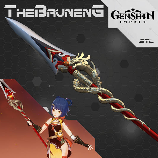 Genshin Impact cosplay Dragons Bane Spear [3D print model]