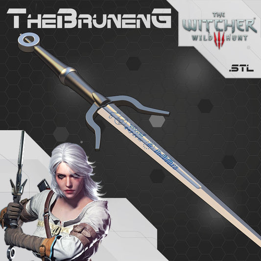 Zirael Ciri sword Witcher 3 cosplay prop [3D print model]