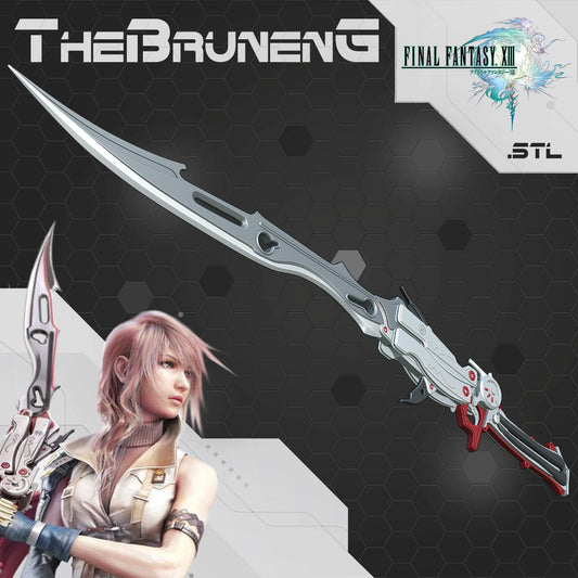 Final Fantasy 13 Lightning Blazefire Saber prop sword [3d print files]